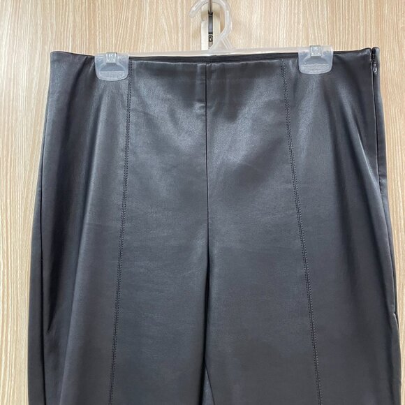 Ann Taylor Black Faux Leather Pants Size L Petite - Picture 2 of 6